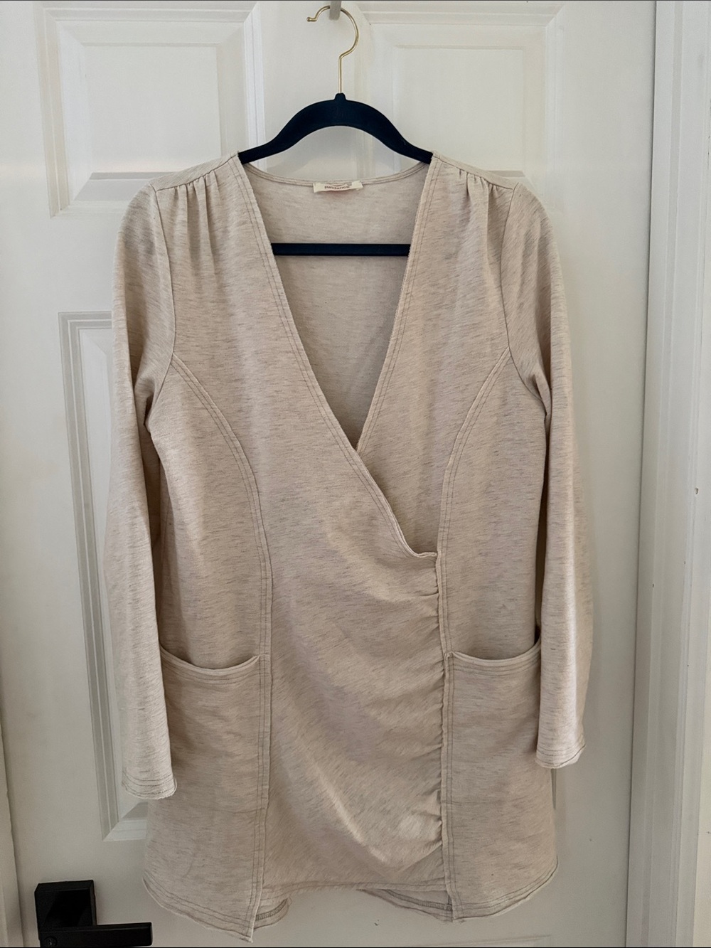 Sundance Cream Wrap-Front Tunic with Pockets